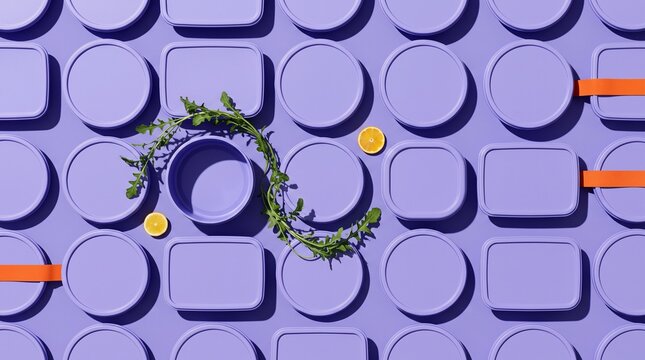 Modular container lids in a vivid color study