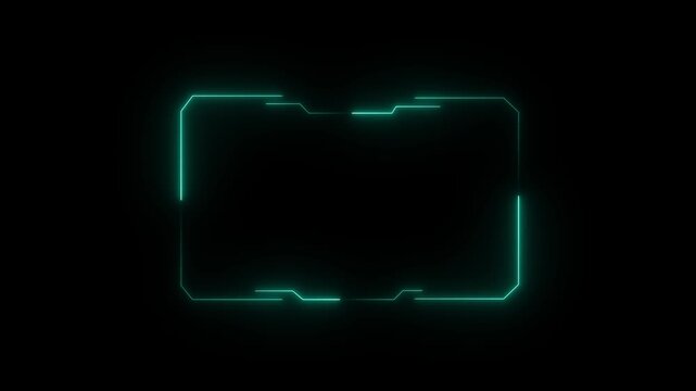 frames green user interface elements design modern technology futuristic control panel screen digital hologram. abstract tech sci hologram frame. Motion graphics of neon  concept. 4k