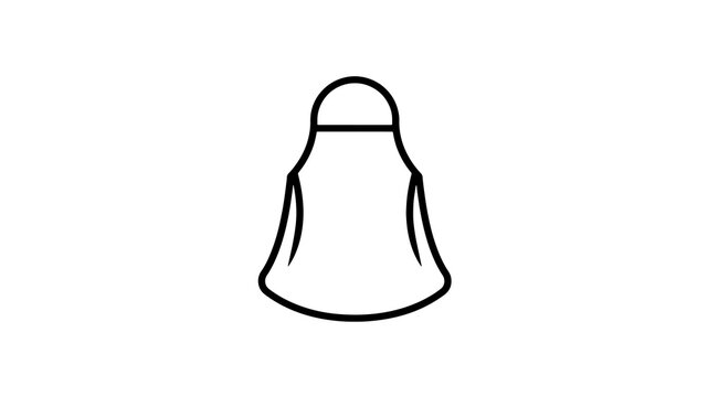 Baby apron black line icon clothing accessory for infants feeding time