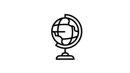 Classic desk globe icon showing world map on vertical rotating stand © ＰＮＧ・アート