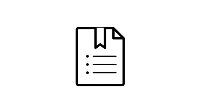 Document file with bookmark tab for digital note and organization task
