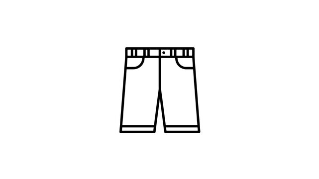 Casual denim shorts apparel icon for summer beach wear clothing design