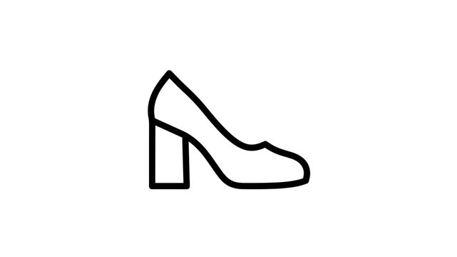 High heel shoe line icon representing elegant ladies formal footwear