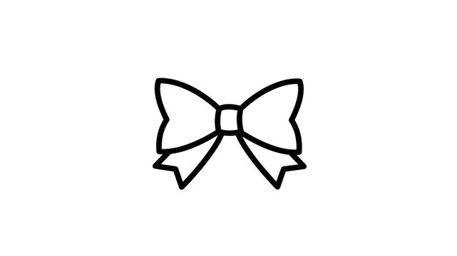 Decorative bow ribbon icon for gift wrapping and festive celebration