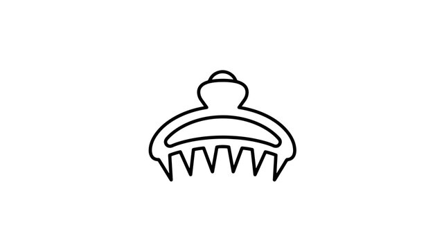 Hair claw clip icon for beauty accessories and salon styling service