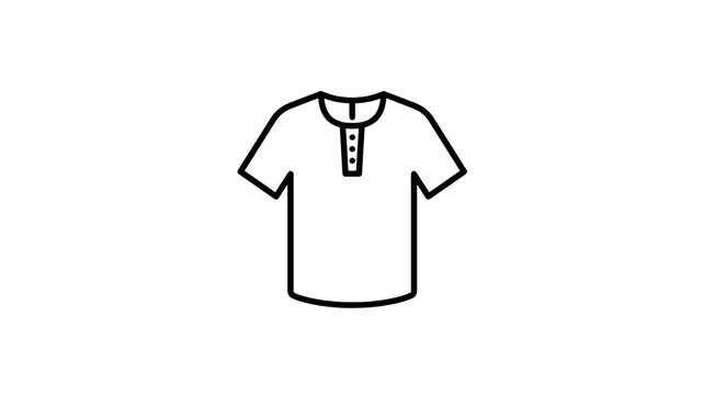 Casual henley shirt icon with button placket for apparel store catalog