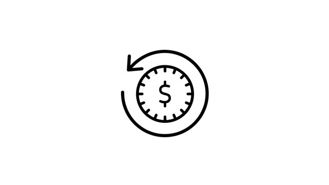 Currency refund symbol with dollar sign on a transparent background design