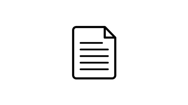 Simple paper document icon with lines for business file organization