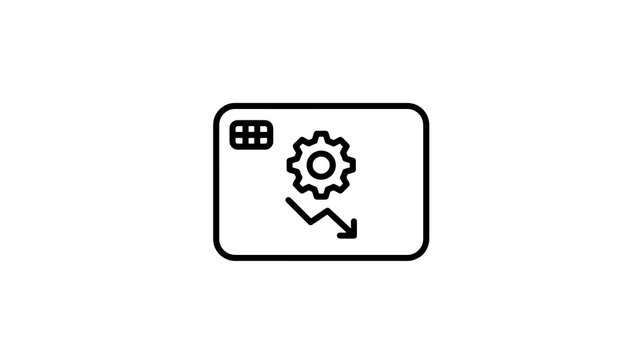 Card setting outline icon represents transaction limit and control