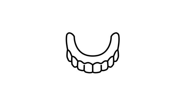 Dental teeth arch silhouette flat icon for oral hygiene health checkup