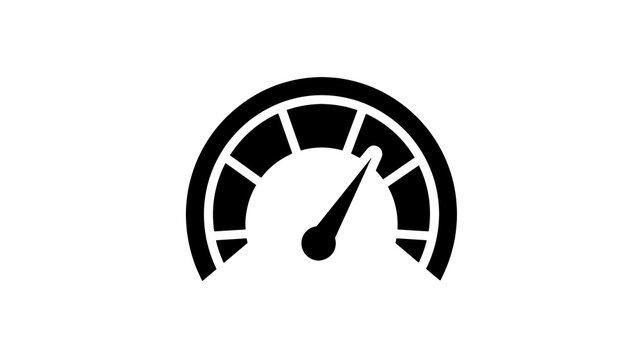 Speedometer performance gauge icon black silhouette for tracking metrics