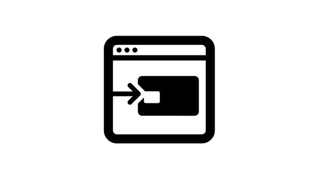 Web browser window with wallet icon and arrow