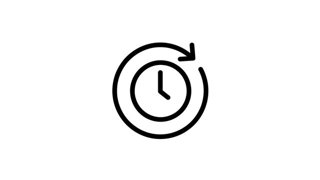 Circular clock refresh icon for time management and synchronization tools