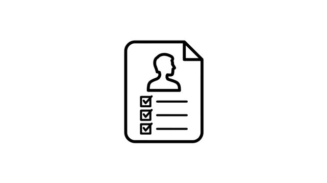 Personal information checklist black outline icon on paper document