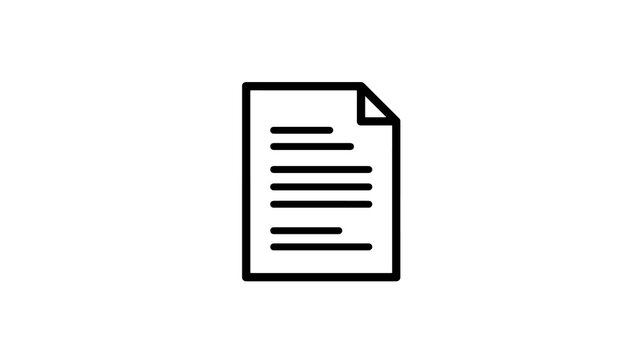 Document file line icon paper page sign for office business data storage