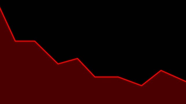 Red Line Graph Showing a Downward Trend on Dark Background