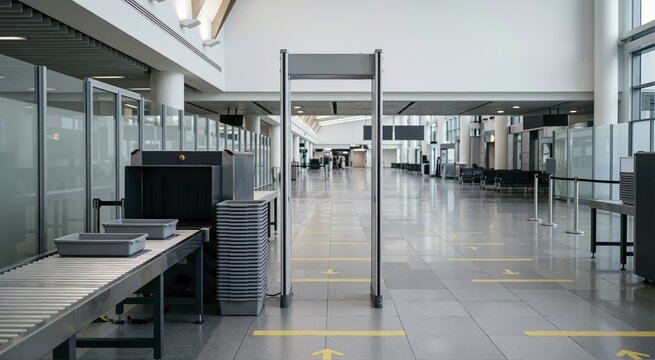 Security checkpoint empty metal detector