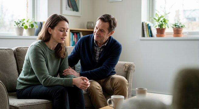 Person recovering from flashback with trusted companion nearby. Flashbacks and intrusive memories