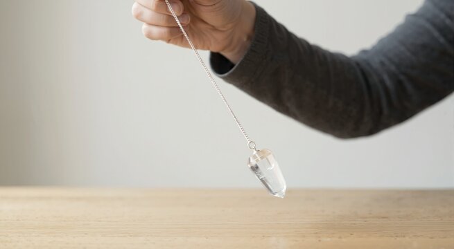 Crystal pendulum chain swinging