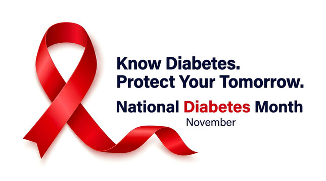 Diabetes awareness ribbon illustration supports education and encourages individuals to take charge of their wellbeing for improved health outcomes