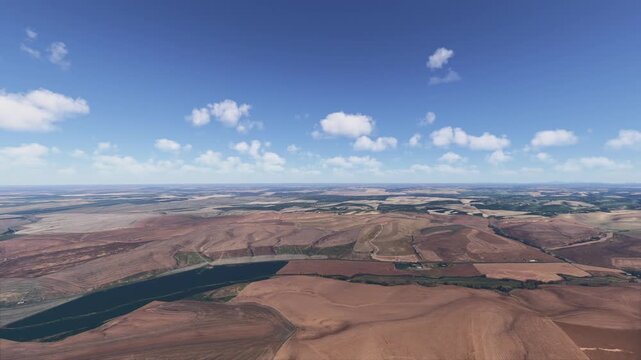 Aerial drone view of Whitman County Washington. United States