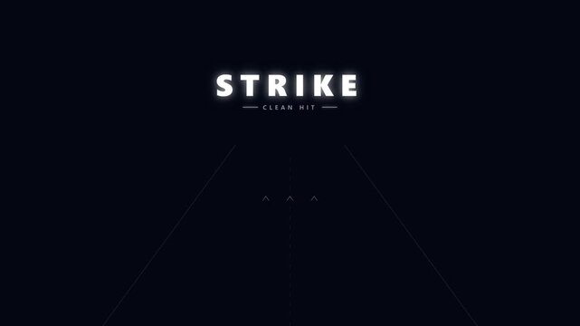 Minimalist digital bowling game screen with strike outcome