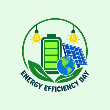 Full battery and solar panel icons on a green utility badge