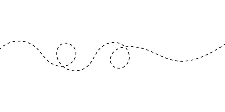 Black dashed line with loops and curves for design element