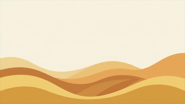 Abstract Minimalist Desert Landscape Background with Wavy Sand Dunes.