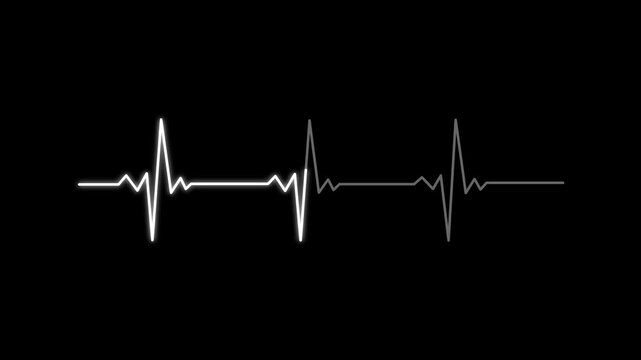 Heart beat line. Self drawing animation with alpha channel. Seamless loop animation on transparent background. Motion graphic animation video.