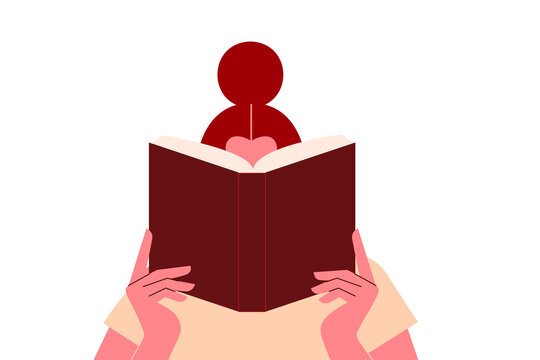Woman, girl, teen reading a big book PNG illustration. Concept on education, self-directed learning. Perfect for literacy, studying, library, publishing, book clubs and social media. High-res vector