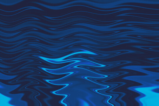 Dark Blue Abstract Water Surface with Soft Ripples and Reflections