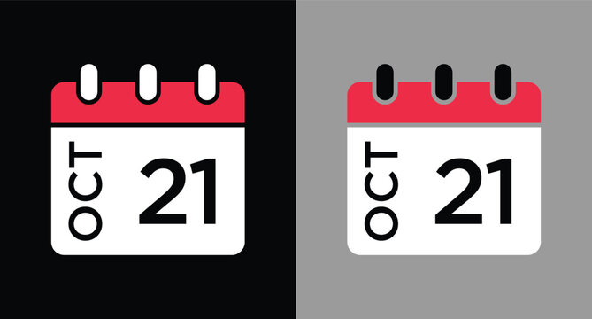 calendar - October 21 icon illustration isolated vector sign symbol