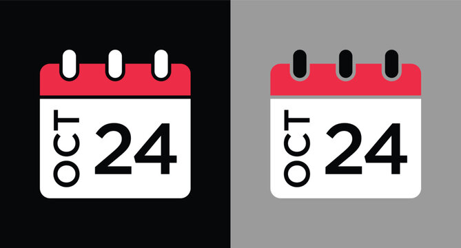 calendar - October 24 icon illustration isolated vector sign symbol