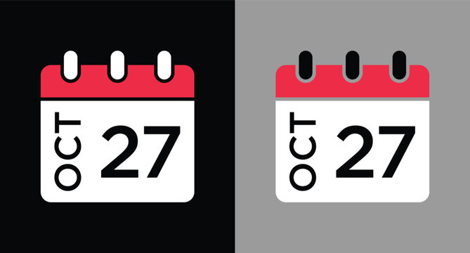 calendar - October 27 icon illustration isolated vector sign symbol