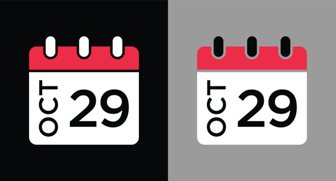 calendar - October 29 icon illustration isolated vector sign symbol