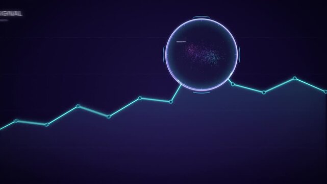 Infinite zoom through data dashboard into chart, embedding space, records and binary code, seamless loop
