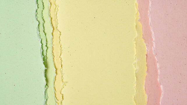 Soft pastel handmade paper background in mint yellow and pink