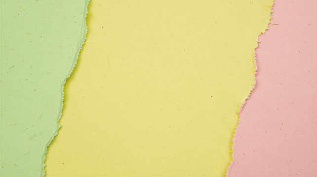 Soft pastel handmade paper background in mint yellow and pink