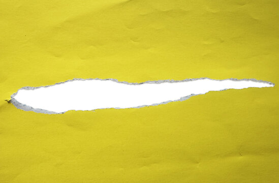 Torn Yellow Paper Hole Ripped Edge Bright Marketing Frame
