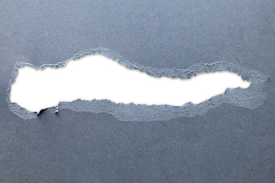 Torn Grey Paper Hole Ripped Edge Fibrous Textured Frame