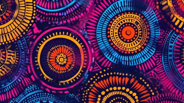 Vibrant Mandala Pattern with Colorful Concentric Circles
