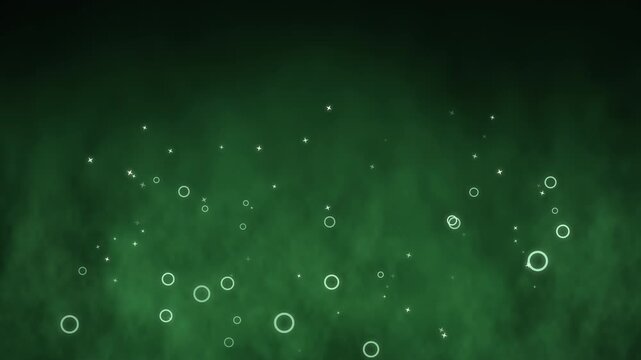 Green Witch Smoke Halloween Background with Rising Bubbles