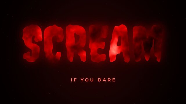 Scary red smoky text with the phrase If You Dare on a dark background with subtle dust particles