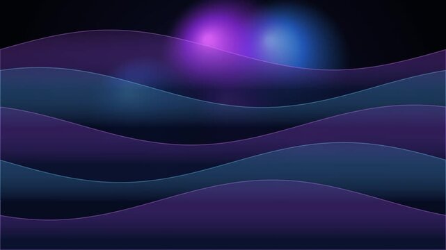 Layered dark purple and blue digital waves abstract art