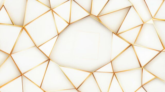 Geometric Luxury: Abstract white surface with a delicate, intricate pattern of gold lines, forming a modern and elegant geometric design, creating a sense of sophistication and luxury.