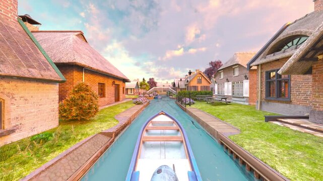 川沿いの家　3DCGレンダリング