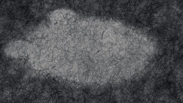 Backlit Handmade Washi Paper Fiber Texture Breathing With Calm Copy Space, Seamless Loop in cool charcoal tones