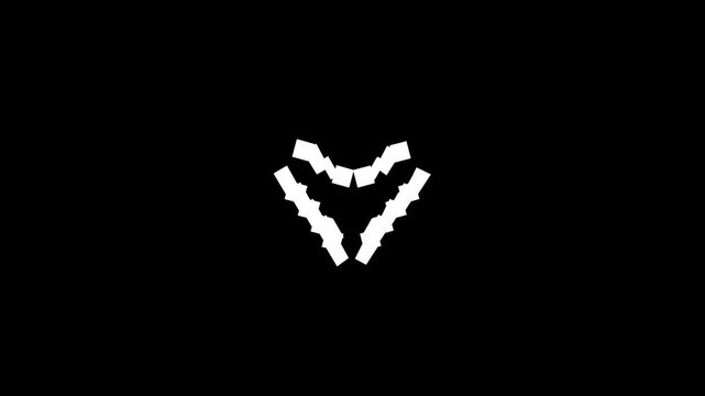 Abstract Geometric Shapes Forming a V Shape Animation on Black Background
