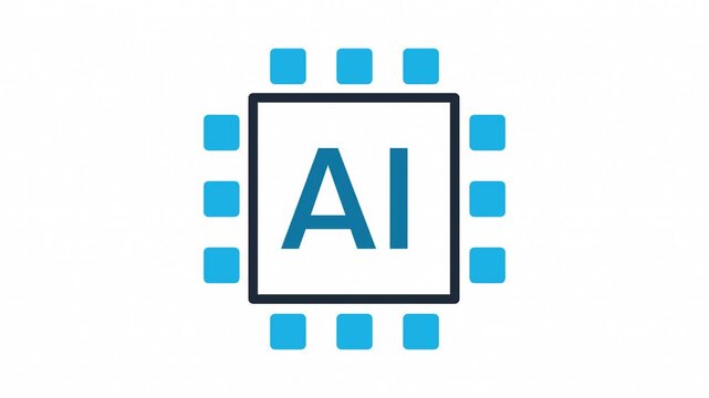 AI Microchip Processor Animated Vector Graphic Isolated on White Background for Technology and Hardware Visuals